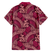 Sweet Pink Monstera Family Matching Off The Shoulder Long Sleeve Dress and Hawaiian Shirt Polynesian Tribal Pattern LT01 - Polynesian Pride