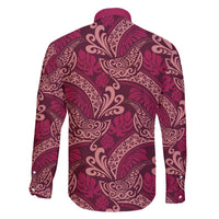 Sweet Pink Monstera Family Matching Off The Shoulder Long Sleeve Dress and Hawaiian Shirt Polynesian Tribal Pattern LT01 - Polynesian Pride