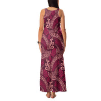 Sweet Pink Monstera Family Matching Tank Maxi Dress and Hawaiian Shirt Polynesian Tribal Pattern LT01 - Polynesian Pride