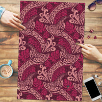 Sweet Pink Monstera Puzzle Polynesian Tribal Pattern - Polynesian Pride