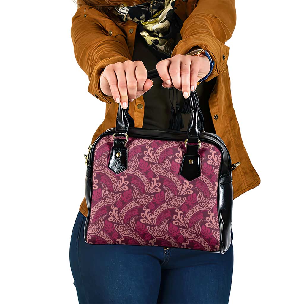 Sweet Pink Monstera Shoulder Handbag Polynesian Tribal Pattern LT01 One Size Pink - Polynesian Pride