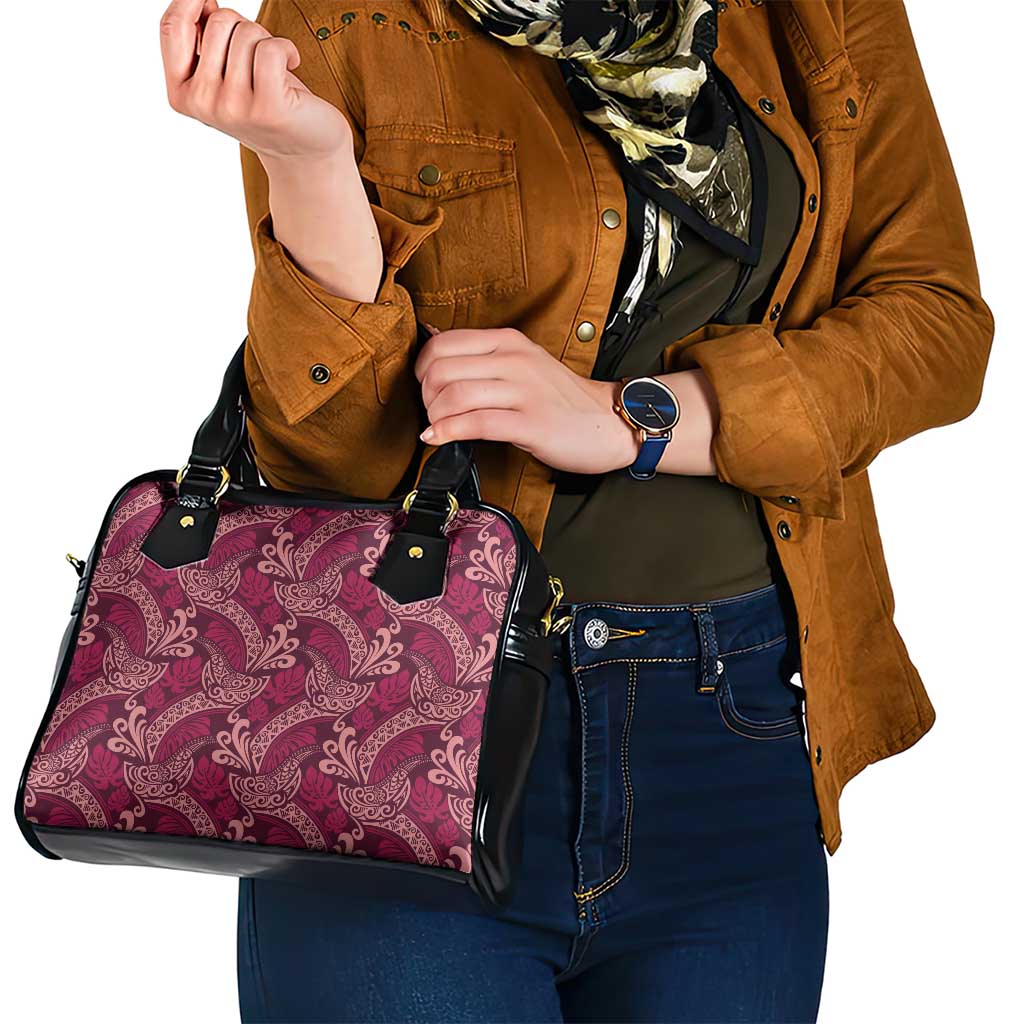 Sweet Pink Monstera Shoulder Handbag Polynesian Tribal Pattern - Polynesian Pride