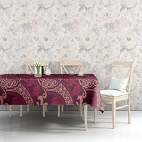 Sweet Pink Monstera Tablecloth Polynesian Tribal Pattern - Polynesian Pride