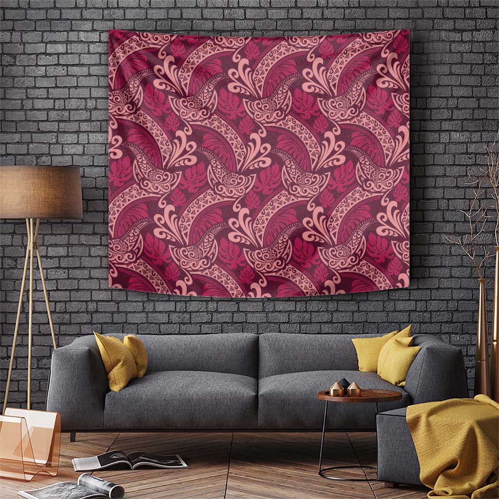 Sweet Pink Monstera Tapestry Polynesian Tribal Pattern LT01 Pink - Polynesian Pride