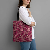 Sweet Pink Monstera Tote Bag Polynesian Tribal Pattern - Polynesian Pride