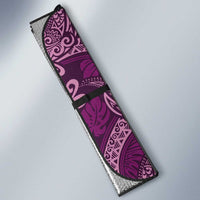 Royal Purple Monstera Auto Sun Shade Polynesian Tribal Pattern - Polynesian Pride