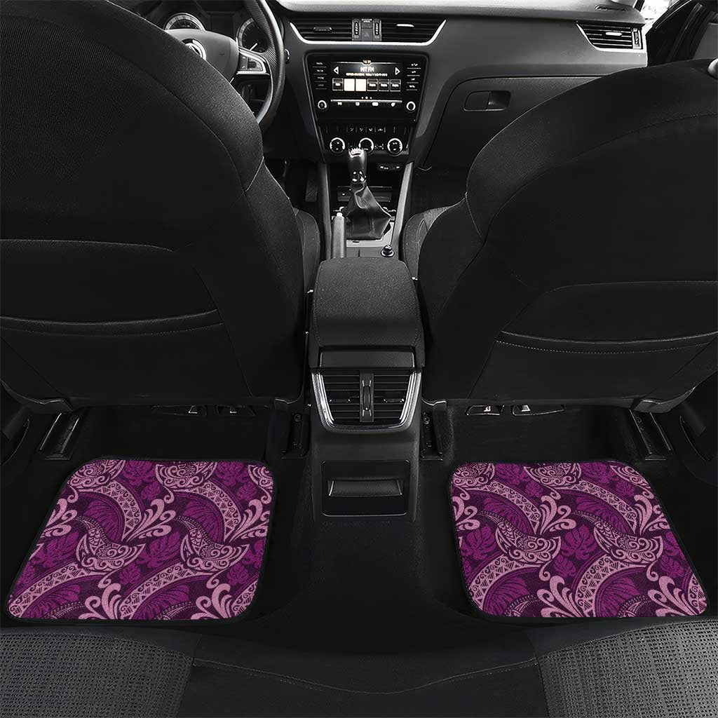 Royal Purple Monstera Car Mats Polynesian Tribal Pattern LT01 Set 2pcs - Back Purple - Polynesian Pride