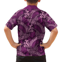 Royal Purple Monstera Family Matching Summer Maxi Dress and Hawaiian Shirt Polynesian Tribal Pattern - Polynesian Pride