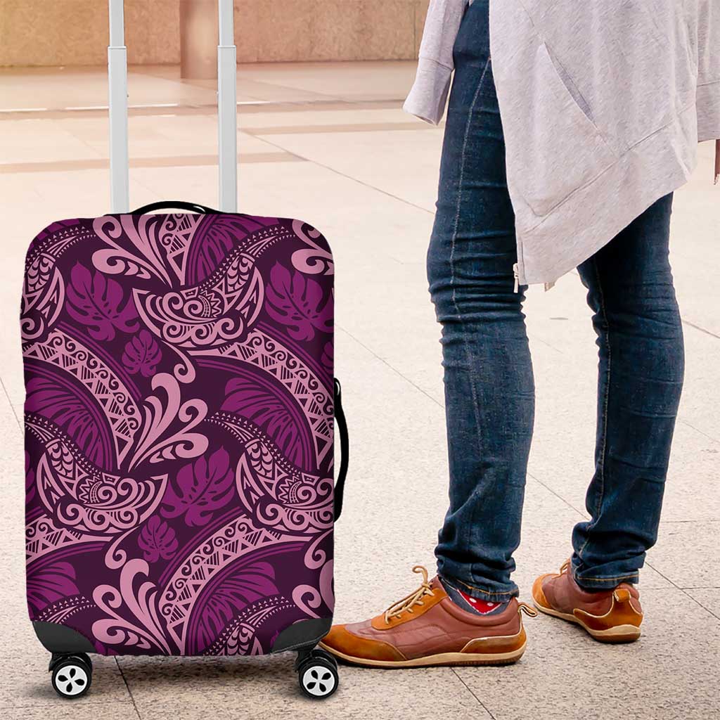 Royal Purple Monstera Luggage Cover Polynesian Tribal Pattern LT01 Purple - Polynesian Pride