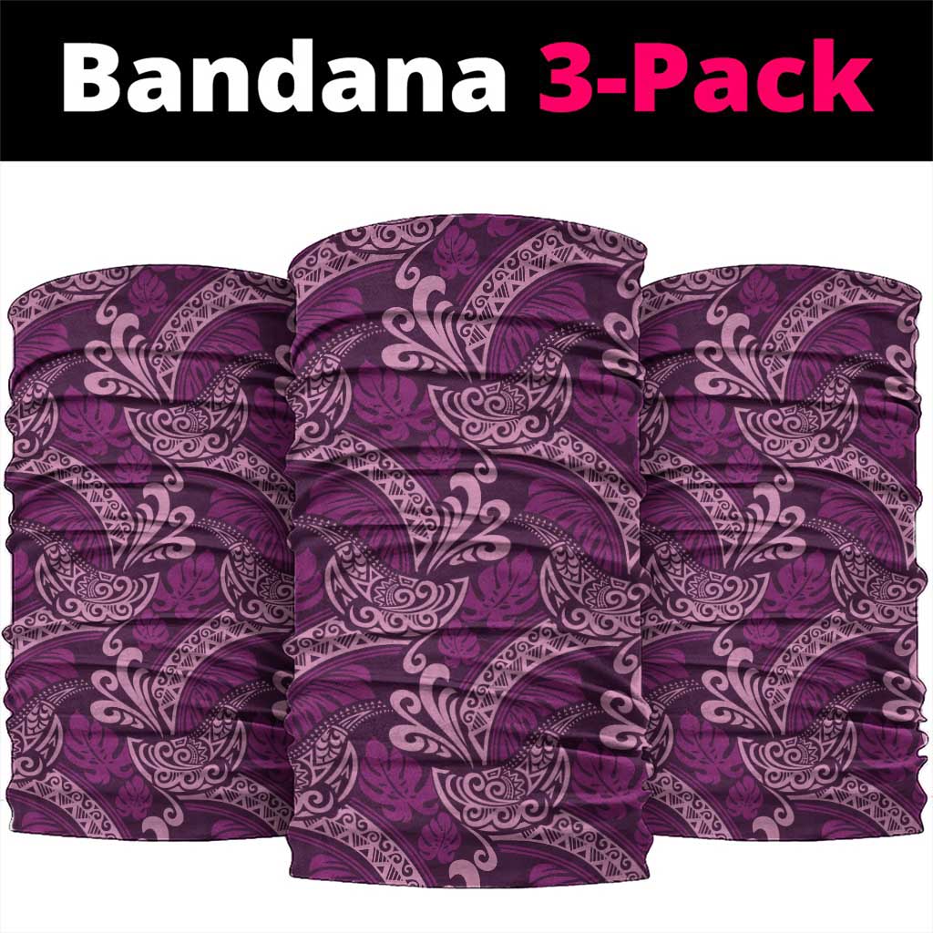 Royal Purple Monstera Neck Gaiter Polynesian Tribal Pattern LT01 package One Size: 25*50cm Purple - Polynesian Pride