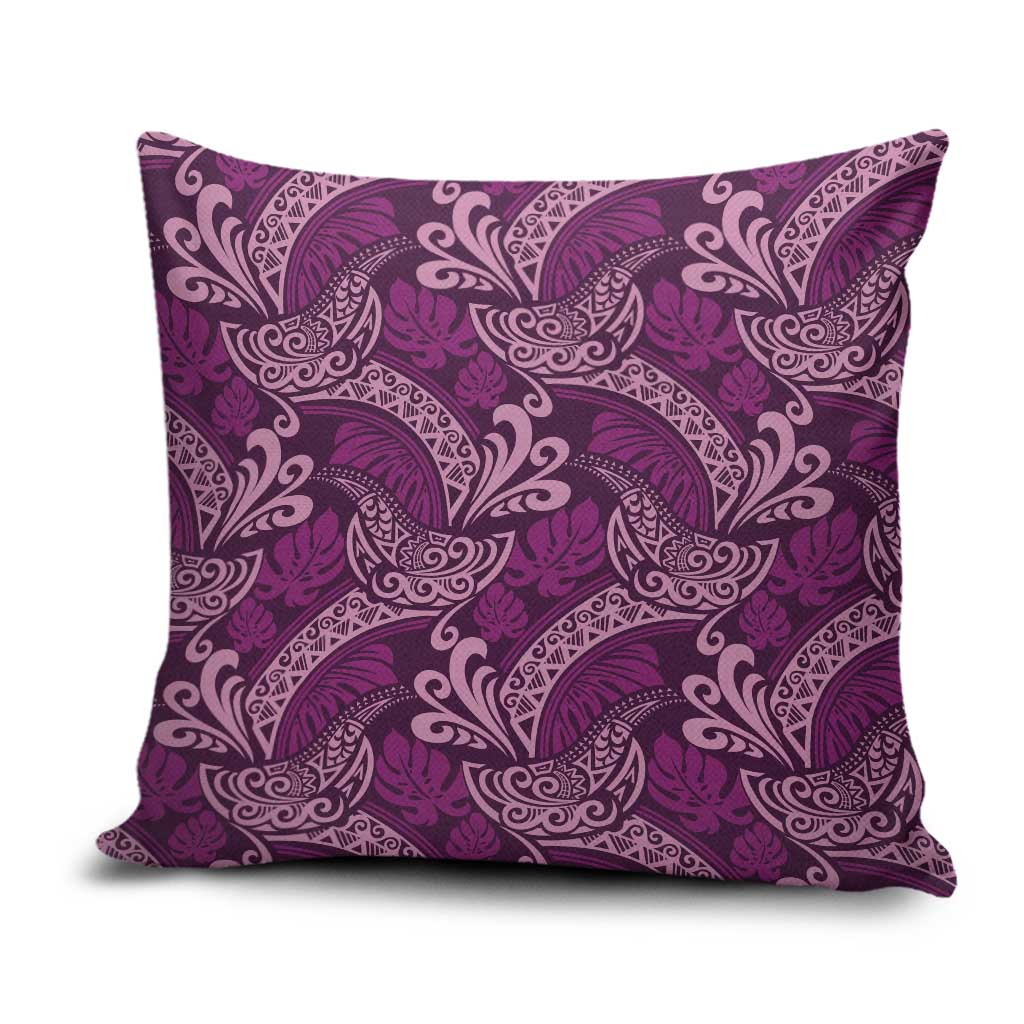 Royal Purple Monstera Pillow Cover Polynesian Tribal Pattern LT01 Purple - Polynesian Pride