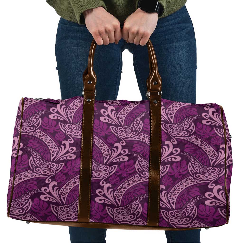 Royal Purple Monstera Travel Bag Polynesian Tribal Pattern LT01 Purple - Polynesian Pride