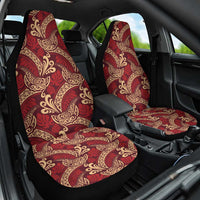 Luxury Red Monstera Car Seat Cover Polynesian Tribal Pattern - Polynesian Pride
