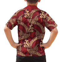 Luxury Red Monstera Family Matching Tank Maxi Dress and Hawaiian Shirt Polynesian Tribal Pattern - Polynesian Pride