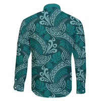 Teal Monstera Family Matching Mermaid Dress and Hawaiian Shirt Polynesian Tribal Pattern - Polynesian Pride