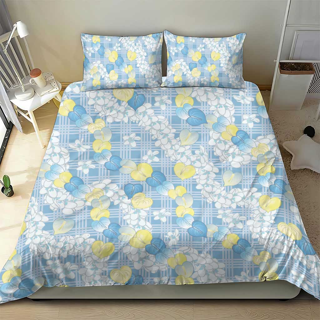 Anthurium Plumeria Lei Pastel Bedding Set Blue Hawaiian Splendid Palaka