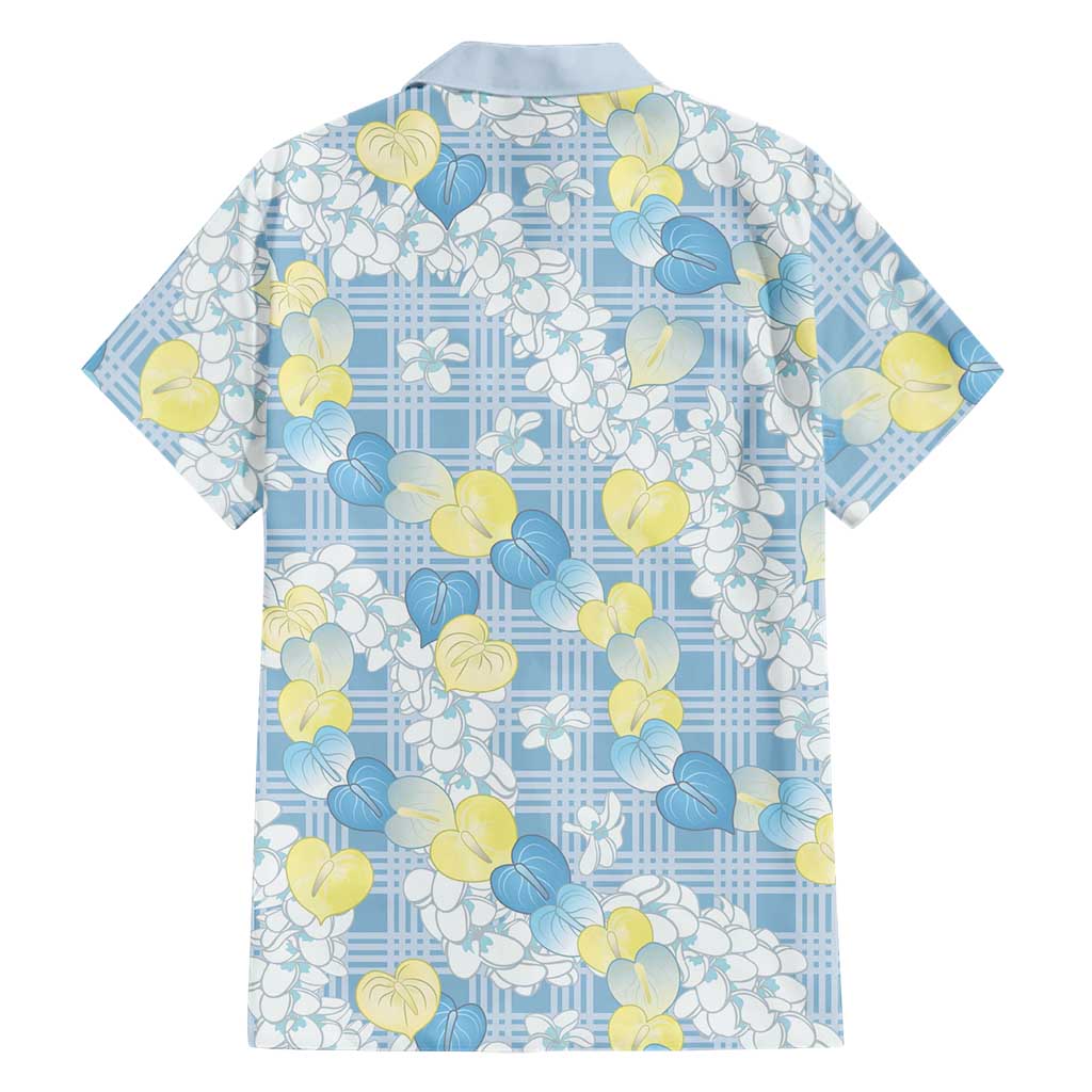 Anthurium Plumeria Lei Pastel Hawaiian Shirt Blue Hawaiian Splendid Palaka