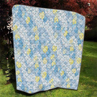 Anthurium Plumeria Lei Pastel Quilt Blue Hawaiian Splendid Palaka