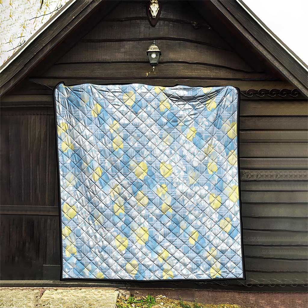 Anthurium Plumeria Lei Pastel Quilt Blue Hawaiian Splendid Palaka