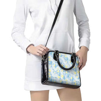 Anthurium Plumeria Lei Pastel Shoulder Handbag Blue Hawaiian Splendid Palaka