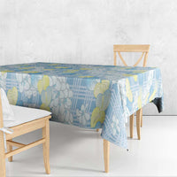Anthurium Plumeria Lei Pastel Tablecloth Blue Hawaiian Splendid Palaka
