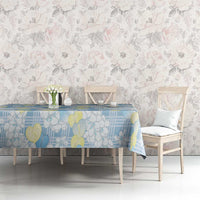 Anthurium Plumeria Lei Pastel Tablecloth Blue Hawaiian Splendid Palaka