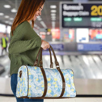 Anthurium Plumeria Lei Pastel Travel Bag Blue Hawaiian Splendid Palaka