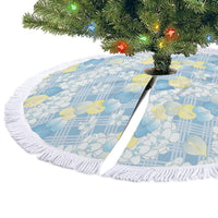 Anthurium Plumeria Lei Pastel Tree Skirt Blue Hawaiian Splendid Palaka LT01 - Polynesian Pride