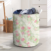Anthurium Plumeria Lei Pastel Laundry Basket Green Hawaiian Splendid Palaka