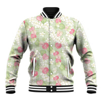 Anthurium Plumeria Lei Pastel Baseball Jacket Green Hawaiian Splendid Palaka
