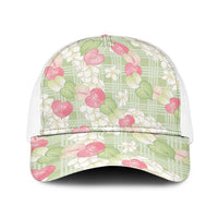 Anthurium Plumeria Lei Pastel Baseball Net Cap Green Hawaiian Splendid Palaka
