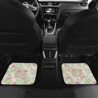 Anthurium Plumeria Lei Pastel Car Mats Green Hawaiian Splendid Palaka