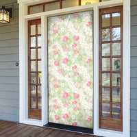Anthurium Plumeria Lei Pastel Door Cover Green Hawaiian Splendid Palaka LT01 - Polynesian Pride
