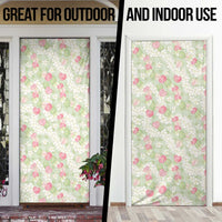 Anthurium Plumeria Lei Pastel Door Cover Green Hawaiian Splendid Palaka LT01 - Polynesian Pride