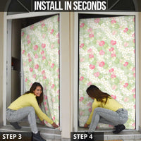 Anthurium Plumeria Lei Pastel Door Cover Green Hawaiian Splendid Palaka LT01 - Polynesian Pride