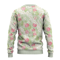Anthurium Plumeria Lei Pastel Ugly Christmas Sweater Green Hawaiian Splendid Palaka LT01 - Polynesian Pride