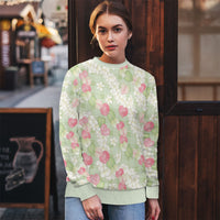Anthurium Plumeria Lei Pastel Ugly Christmas Sweater Green Hawaiian Splendid Palaka LT01 - Polynesian Pride