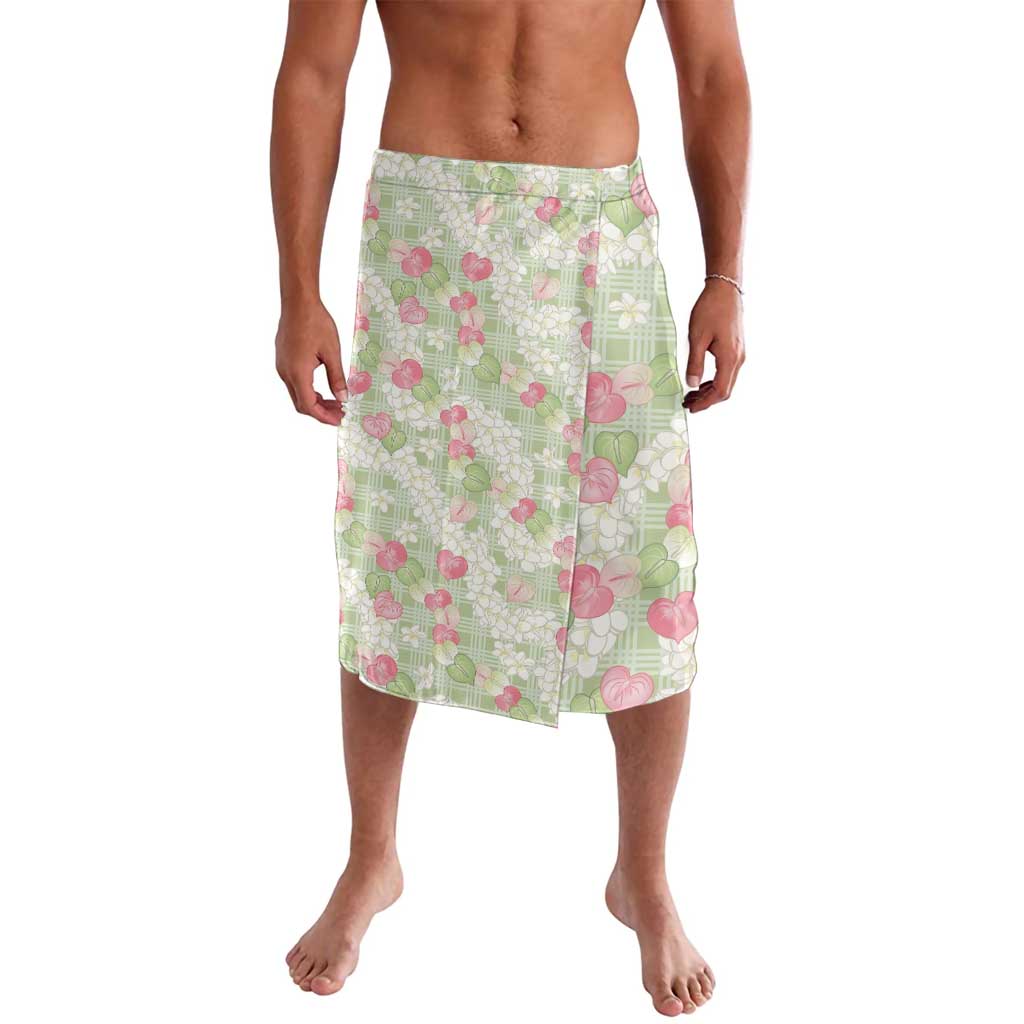Anthurium Plumeria Lei Pastel Lavalava Green Hawaiian Splendid Palaka