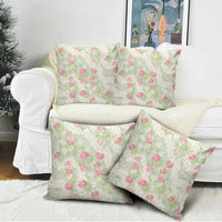 Anthurium Plumeria Lei Pastel Pillow Cover Green Hawaiian Splendid Palaka