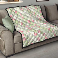 Anthurium Plumeria Lei Pastel Quilt Green Hawaiian Splendid Palaka