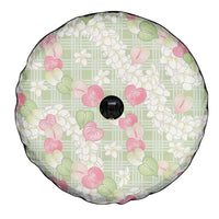 Anthurium Plumeria Lei Pastel Spare Tire Cover Green Hawaiian Splendid Palaka