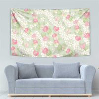 Anthurium Plumeria Lei Pastel Tapestry Green Hawaiian Splendid Palaka