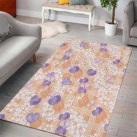 Anthurium Plumeria Lei Pastel Area Rug Orange Hawaiian Splendid Palaka