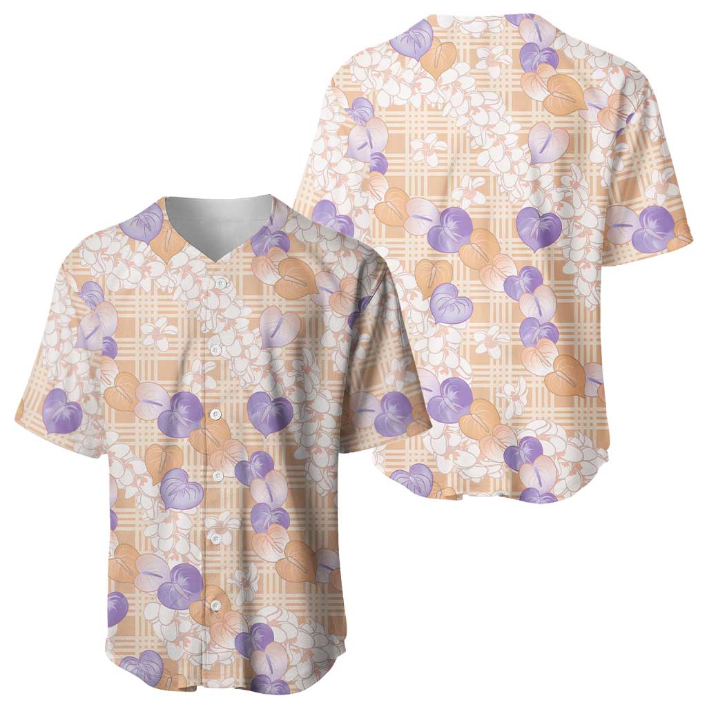 Anthurium Plumeria Lei Pastel Baseball Jersey Orange Hawaiian Splendid Palaka