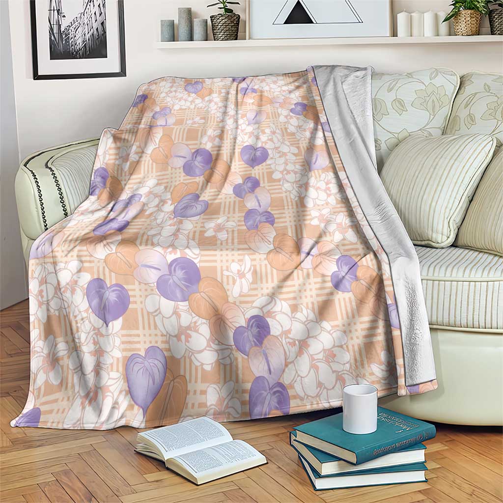 Anthurium Plumeria Lei Pastel Blanket Orange Hawaiian Splendid Palaka