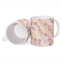 Anthurium Plumeria Lei Pastel Ceramic Mug Orange Hawaiian Splendid Palaka