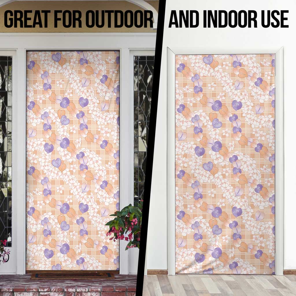 Anthurium Plumeria Lei Pastel Door Cover Orange Hawaiian Splendid Palaka