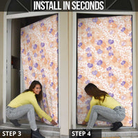 Anthurium Plumeria Lei Pastel Door Cover Orange Hawaiian Splendid Palaka