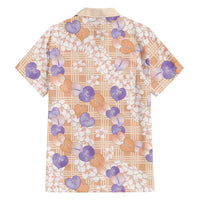 Anthurium Plumeria Lei Pastel Family Matching Short Sleeve Bodycon Dress and Hawaiian Shirt Orange Hawaiian Splendid Palaka LT01 - Polynesian Pride