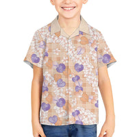 Anthurium Plumeria Lei Pastel Kid Hawaiian Shirt Orange Hawaiian Splendid Palaka